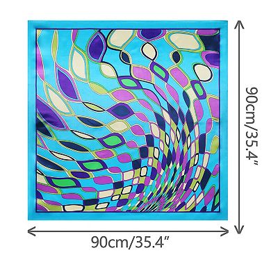 Women's Geometric Printed Satin Large Square Scarves Neck Scarf Neckerchief