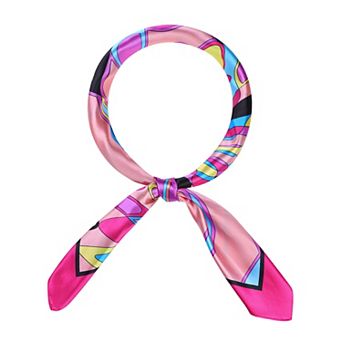 Women's Geometric Printed Satin Large Square Scarves Neck Scarf Neckerchief