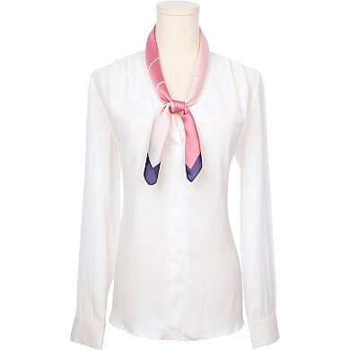 Women's Gradient Printed Satin Square Scarves Hairband Headscarf Neckerchief