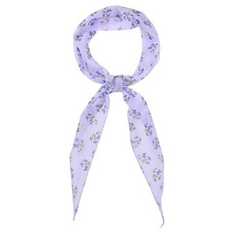 Women's Floral Printed Chiffon Scarf Hairband Headscarf Neck Scarves Neckerchief