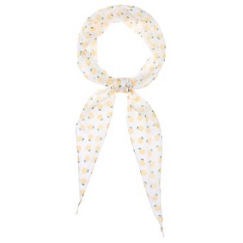 Women's Floral Printed Chiffon Scarf Hairband Headscarf Neck Scarves Neckerchief