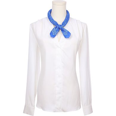 Women's Leaf Dots Printed Blended Cotton Scarf Small Square Neck Scarf