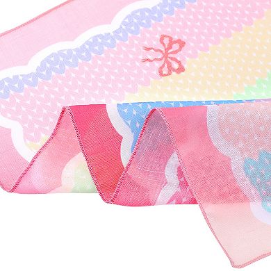 Women's Bow Printed Scarves Small Square Blended Cotton Headscarf