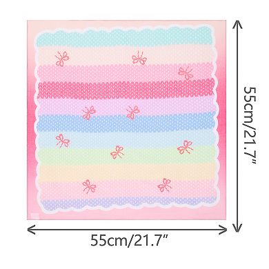 Women's Bow Printed Scarves Small Square Blended Cotton Headscarf