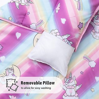 Soft Lightweight Travel Nap Mat with Pillow & Blanket: Perfect for Toddlers