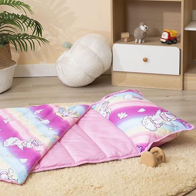 Soft Lightweight Travel Nap Mat with Pillow & Blanket: Perfect for Toddlers