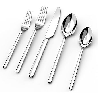 Great Ambitions 20 pc Silverware Set for 4, 18/10 Stainless Steel, Mirror Polished