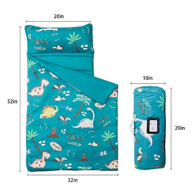 Soft Travel Nap Mat with Pillow & Blanket: 52" x 20", Lightweight, Perfect for Kids