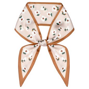 Women's Floral Printed Scarves Satin Silky Ribbon Hairband Headscarf Neckerchief