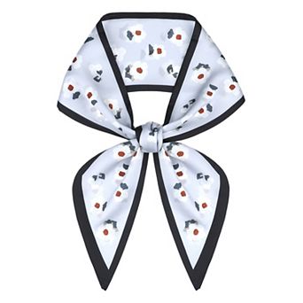 Women's Floral Printed Scarves Satin Silky Ribbon Hairband Headscarf Neckerchief