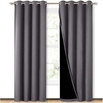Great Ambitions Gray Blackout Curtains 52x84 - Thermal Insulated, Noise Blocking Pair