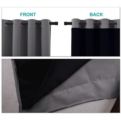 Great Ambitions Gray Blackout Curtains 52x84 - Thermal Insulated, Noise Blocking Pair