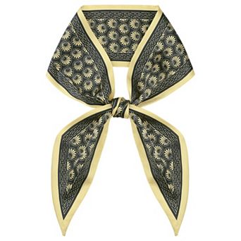 Women's Skinny Long Scarves Floral Satin Silky Ribbon Hair Band Neck Scarf