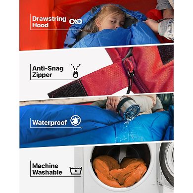 Adults' Lightweight Camping Bag: 50°F-77°F, Waterproof, Ultralight, for Hiking