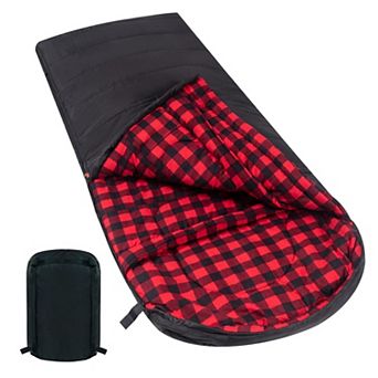 Adult Cotton Flannel Sleeping Bag: XL, 3-Season, Machine Washable, Zip Together