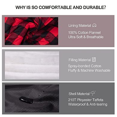 Adult Cotton Flannel Sleeping Bag: XL, 3-Season, Machine Washable, Zip Together