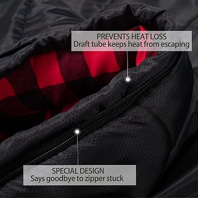 Adult Cotton Flannel Sleeping Bag: XL, 3-Season, Machine Washable, Zip Together