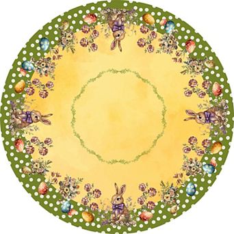 Easter Bunny Tablecloth, Washable Rectangle Table Cover