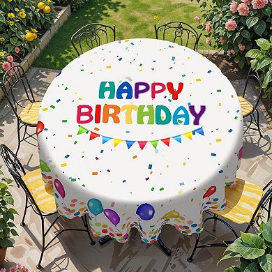 Happy Birthday Tablecloth, Decorative Table Cover for Party Decor