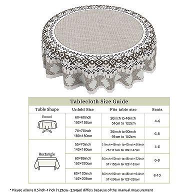 Retro Geometric Tablecloth, Decorative Table Cover for Dining Room