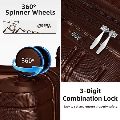 Hardside Expandable 6 Piece Luggage Set with Duffel Bags and Spinner Wheels Suitcase Set