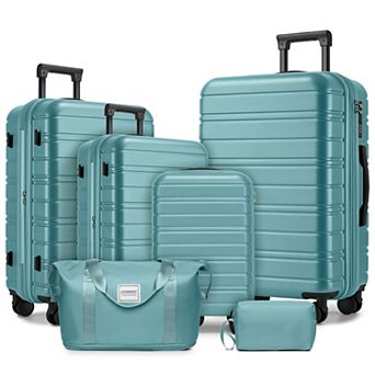 Hardside Expandable 6 pc Luggage Set with Duffel Bags and Spinner Wheels Suitcase Set