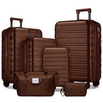 Hardside Expandable 6 pc Luggage Set with Duffel Bags and Spinner Wheels Suitcase Set