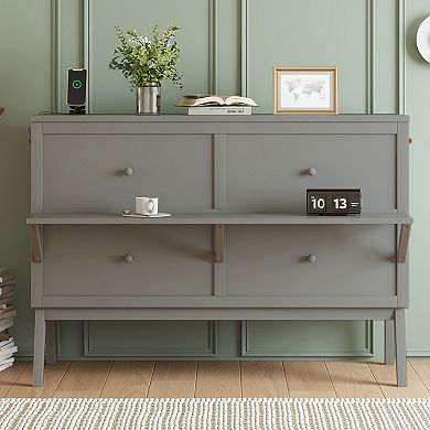 Whisen Murphy Bed with USB Port and Removable Shelves on Each Side