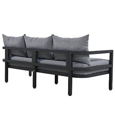 Whisen 4-piece Outdoor Steel Sofa Set, Conversation Set