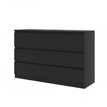 6-Drawer Dresser Wood Storage Cabinet with Concealed Handles