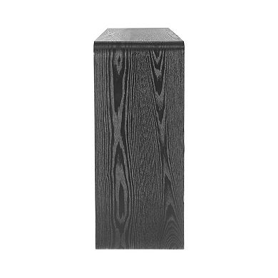 Whisen Console Table with 3 Drawers, Vertical Slats, Round Edge Design