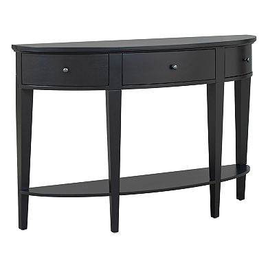 Whisen Curved Console Table with 3 Drawers and 1 Shelf