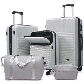 Hardside 5 pc Luggage Set, Half Opening with USB Port