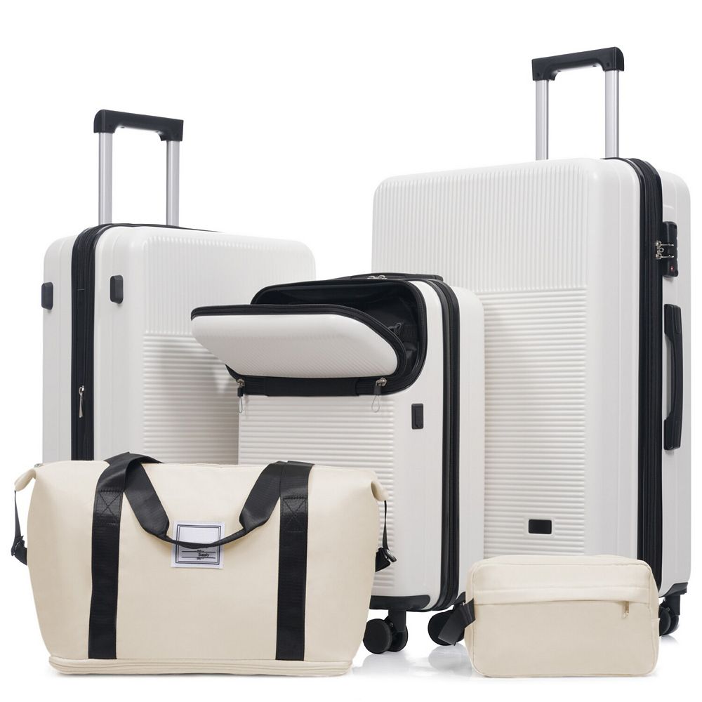 Hardside 5-Piece Luggage Set, Half Opening with USB Port