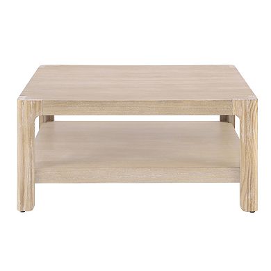 Whisen Farmhouse Coffee Table with Soft Rounded Profile