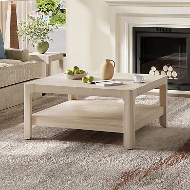 Whisen Farmhouse Coffee Table with Soft Rounded Profile