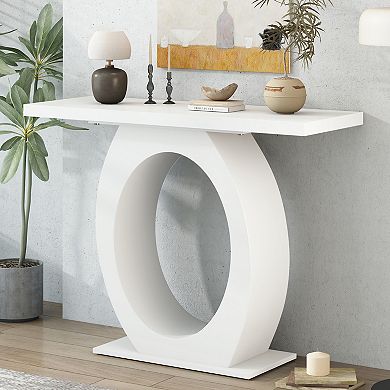 Whisen Stylish Modern Console Table with Egg-Shaped Base