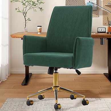 Mid-Back Office Chair, Liftable with Ergonomic Design & Striped Fabric