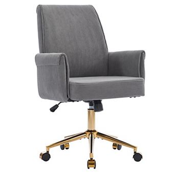 Mid-Back Office Chair, Liftable with Ergonomic Design & Striped Fabric