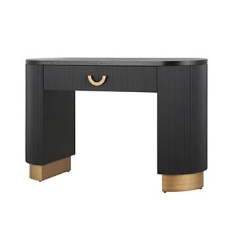 Whisen Console Table with Drawer, Vertical Ribbed Design