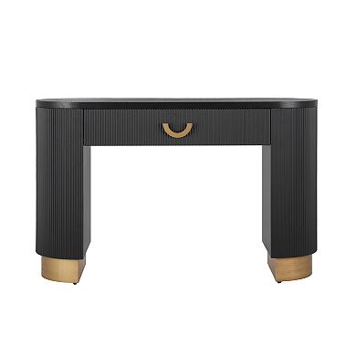 Whisen Console Table with Drawer, Vertical Ribbed Design
