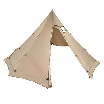 4-6 Person Hot Tent with Stove Jack, Canvas Tipi Shelter