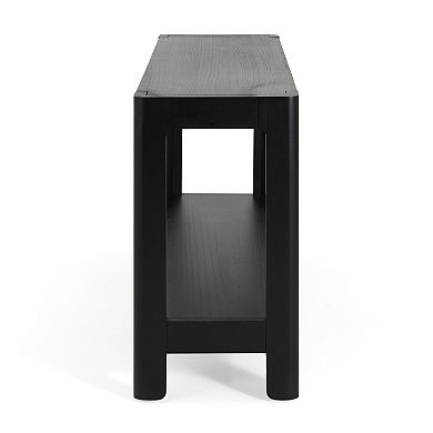 Whisen Console Table with Wood Veneer and Rounded Corners