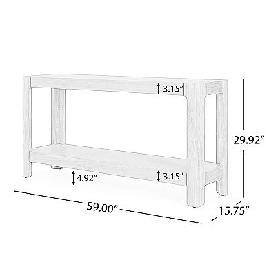 Whisen Console Table with Wood Veneer and Rounded Corners