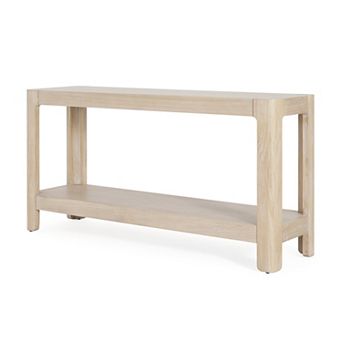 Whisen Console Table with Wood Veneer and Rounded Corners