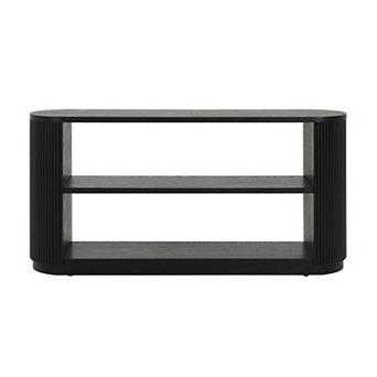 Whisen Console Table with Open Shelves and Wood Grain