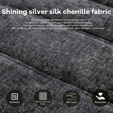 5-Way Support Bean Bag Chair, Chenille Fabric & Anti-Slip Base