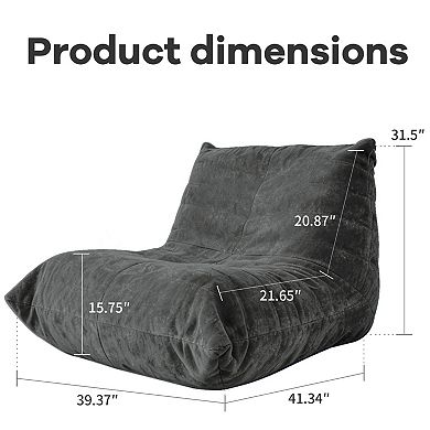 5-Way Support Bean Bag Chair, Chenille Fabric & Anti-Slip Base