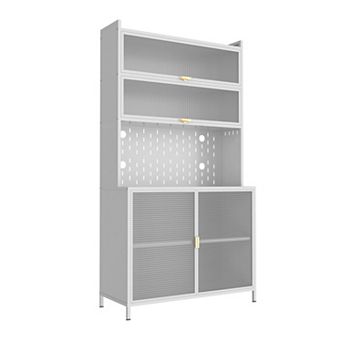 73" Tall Steel Pantry Cabinet with Flip Doors