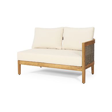 4-Piece Outdoor Sofa Set with Beige Cushions and a Coffee Table